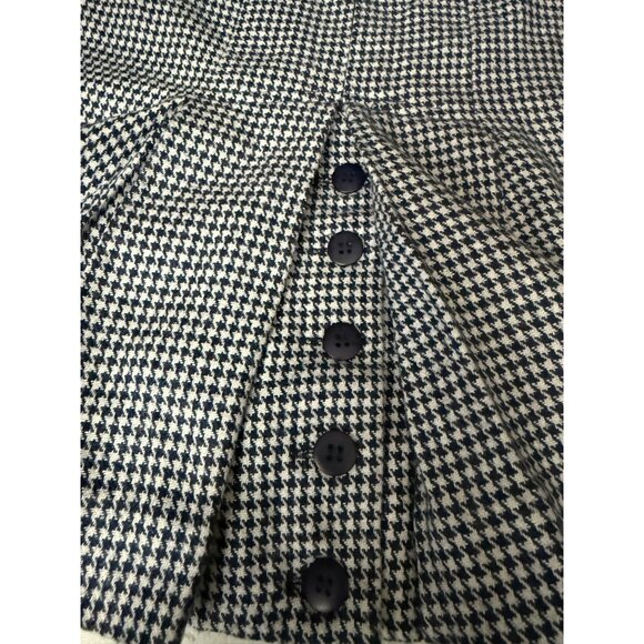 Together! Wool Blend Skirt Womens Size 4 Blue White Check Back Pleat Ruffle Hem - Picture 2 of 10